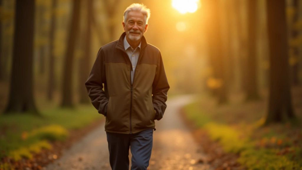 Persona che cammina lentamente nella natura, praticando la consapevolezza del corpo mentre si muove