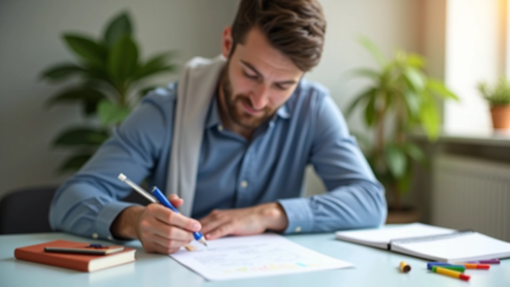 Piano d'azione con obiettivi scritti e frecce che indicano il progresso