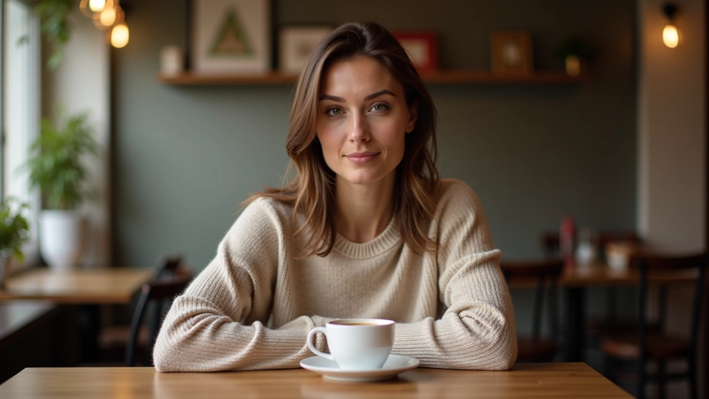 Persona che pratica la consapevolezza sensoriale durante una pausa al caffè, concentrata sui cinque sensi